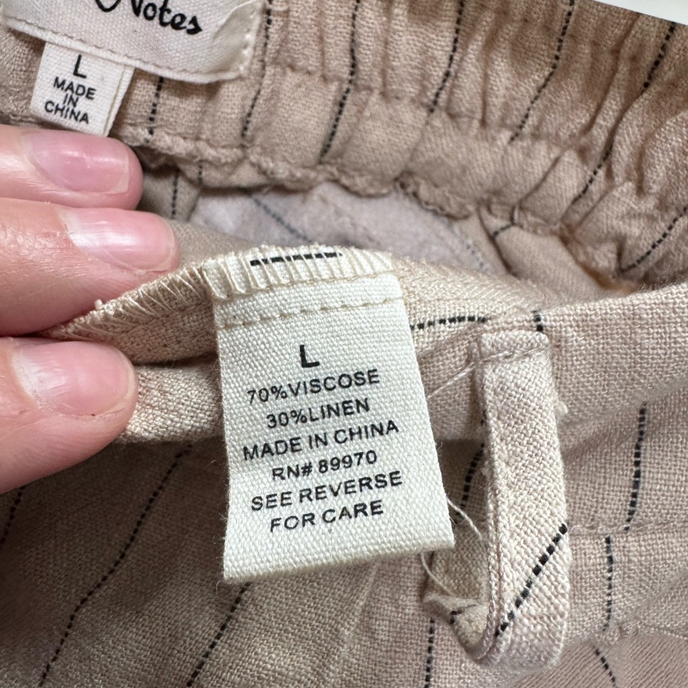 Love Notes Beige Striped Jumpsuit - image 2